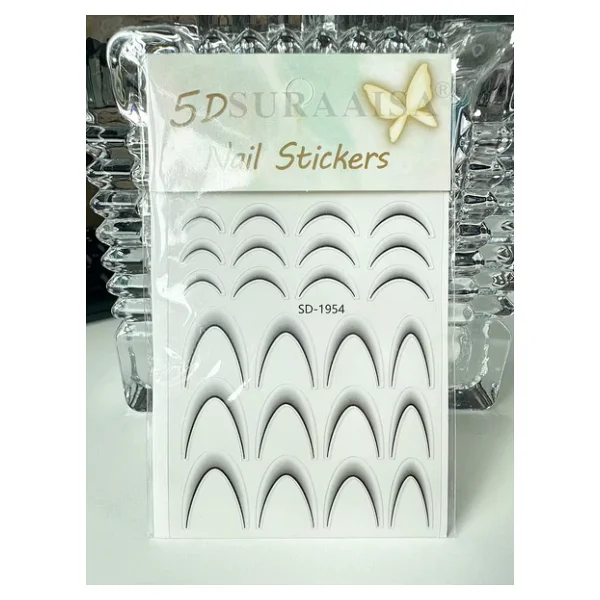 Ombre Efekt French Tırnak Sticker Siyah Nail Art Sd-1954 - Görsel 3