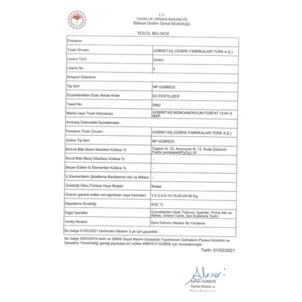 Gübretaş Map 12 61 Damla Sulama 25 Kg Yaprak Gübresi - Görsel 6