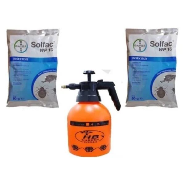 Bayer Solfac Böcek Ilacı Pire Bit 2 Adet 50 Gr Solfac Wp 10 Ve 2 Lt Ilaçlama Pompası - Görsel 3