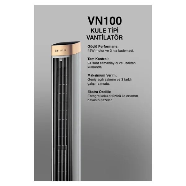 Dijitsu Vn100 Uzaktan Kumandalı Kule Tipi Vantilatör - Görsel 3