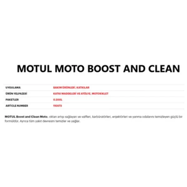 Motul Boost And Clean Moto 200ml - Görsel 4