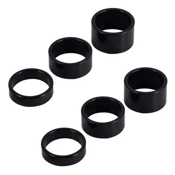 Bisiklet Furş Spacer 6'lı Paket (3/5/8/10/15/20mm) Siyah Furş Takımı Yüzüğü Gidon - Görsel 3