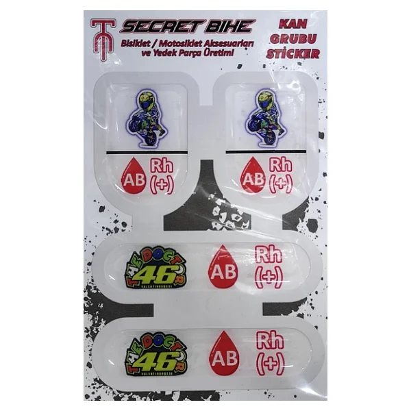 Secret Bike Mavi Motosiklet Ve Kask Kan Grubu Sticker Ab Rh (+) Pozitif - Görsel 4