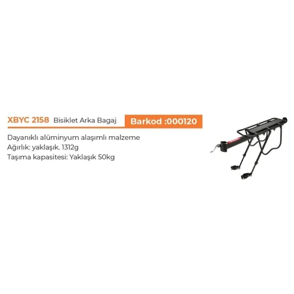 Bisiklet Arka Bagaj Xbyc 2158 50 Kg Dayanıklı Alüminyum - Görsel 4