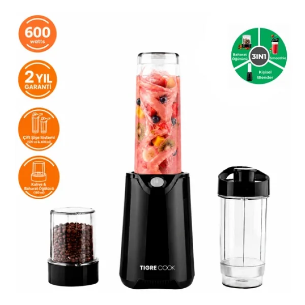 Tigrecook Nutrıshake Fıt 3in1 600 W Smoothie Blender - Görsel 5