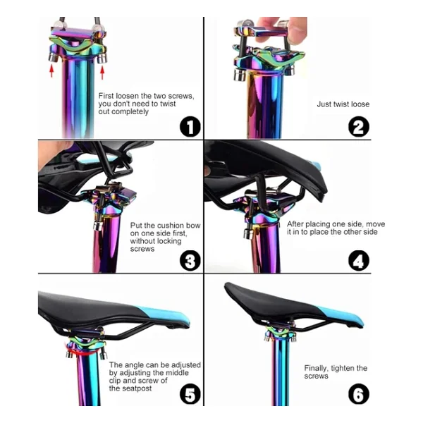 Xbyc 676 Düz 27.2mm X 350mm Sele Borusu Bisiklet Koltuk Borusu Alüminyum Rainbow - Görsel 6