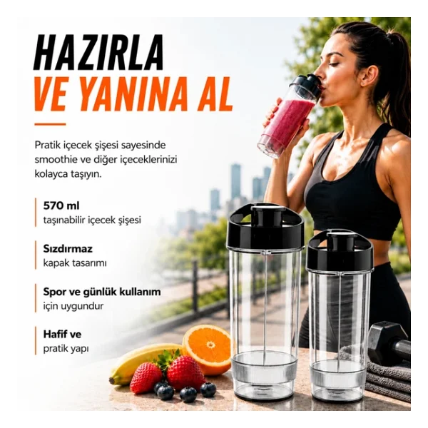 Tigrecook Nutrıshake Fıt 3in1 600 W Smoothie Blender - Görsel 8