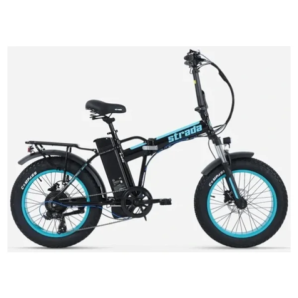 Strada E-Bro Elektrikli Bisiklet 250w 20 Jant 7 Vites Katlanır Siyah-Mavi - Görsel 3