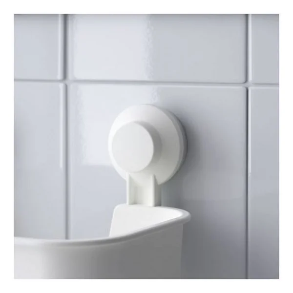 Beyaz Duş Sepeti Üçgen Model Ikea Banyo Raf Vantuzlu Sepet - Görsel 4