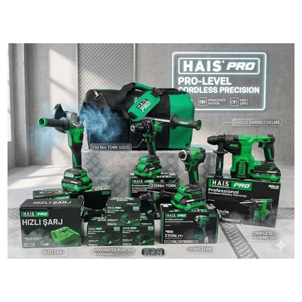 Hais Pro RB-04 Üç Akülü 4 Ah Elektrikli El Aletleri Seti - Görsel 3