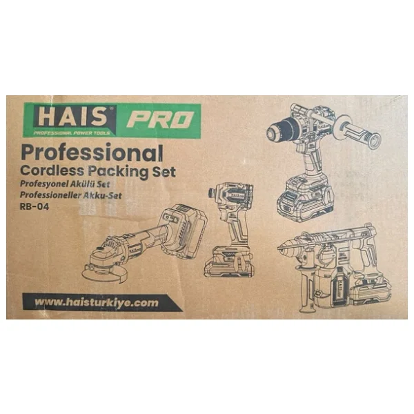 Hais Pro RB-04 Üç Akülü 4 Ah Elektrikli El Aletleri Seti - Görsel 5