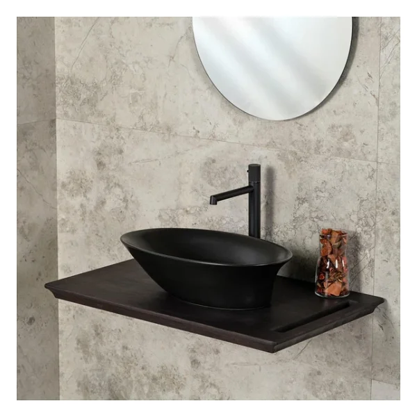 Lena EH-4610MS Tezgah Üstü Porselen Lavabo - Görsel 6
