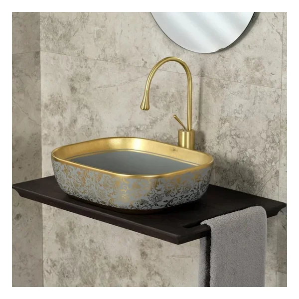 Lena EH-4290MGA Tezgah Üstü Porselen Lavabo - Görsel 6