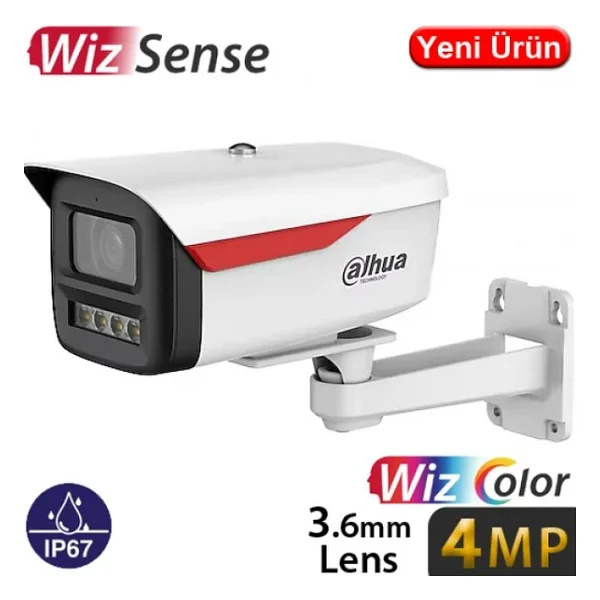 Dahua 4mp Bullet Wizcolor Ip Kamera Sesli Ipc-Hfw2449m-S-B-Pro - Görsel 5