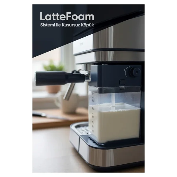 Fressi Espresso Latte Cappuccino Kahve Makinesi Otomatik Süt Tanklı 20bar Basınçlı (4507) - Görsel 5