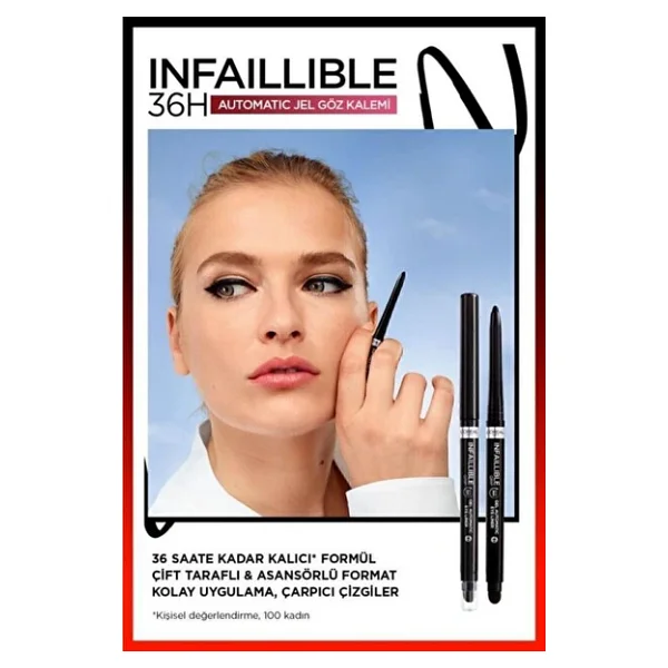 L'oreal Paris Infaillible Automatic Yoğun Siyah Jel Göz Kalemi - Görsel 5