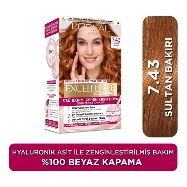 L'oreal Paris Excellence Creme 7.43 Sultan Bakırı Saç Boyası - Görsel 6