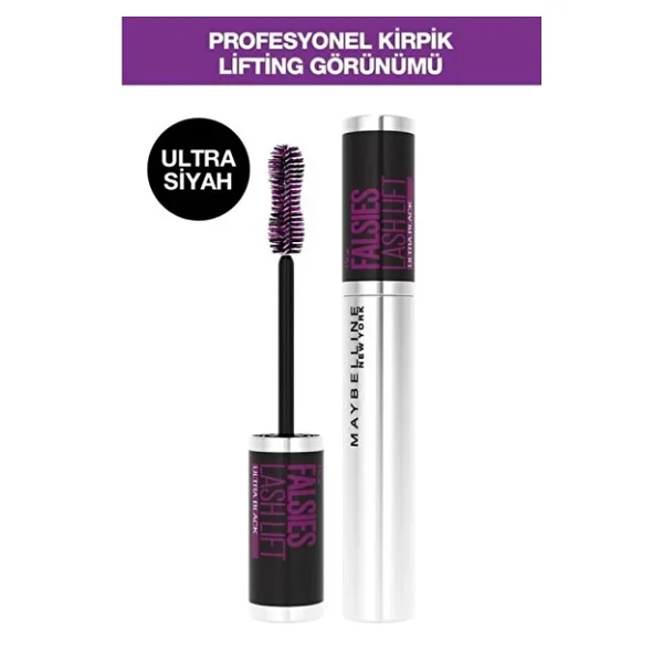 Maybelline New York Falsies Lash Lift Ultra Siyah Maskara - Görsel 9