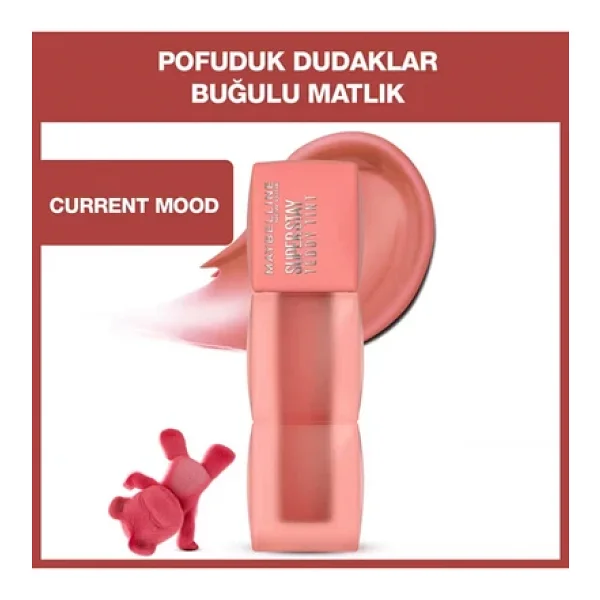 Maybelline New York Super Stay Teddy Tint Mat 10 Current Mood Likit Ruj - Görsel 3