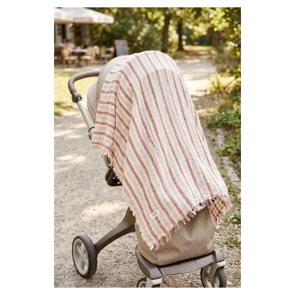 Çift Katlı Müslin Bebek Pike Örtü Yenidoğan Battaniyesi 85x95 Cm Bebek Pikesi Puset Örtüsü Kiremit - Görsel 5