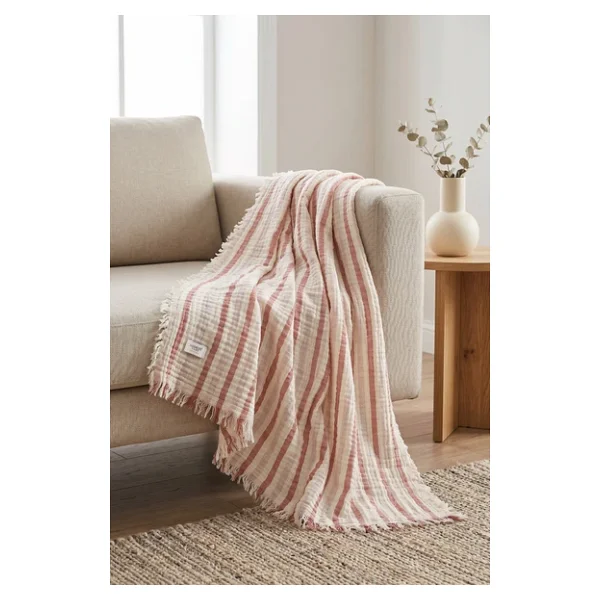 Çift Katlı Müslin Bebek Pike Örtü Yenidoğan Battaniyesi 85x95 Cm Bebek Pikesi Puset Örtüsü Kiremit - Görsel 6