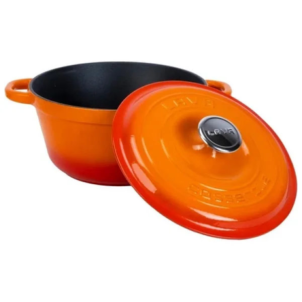 Lava New Heritage Yuvarlak Turuncu 24 cm Döküm Tencere - Görsel 9