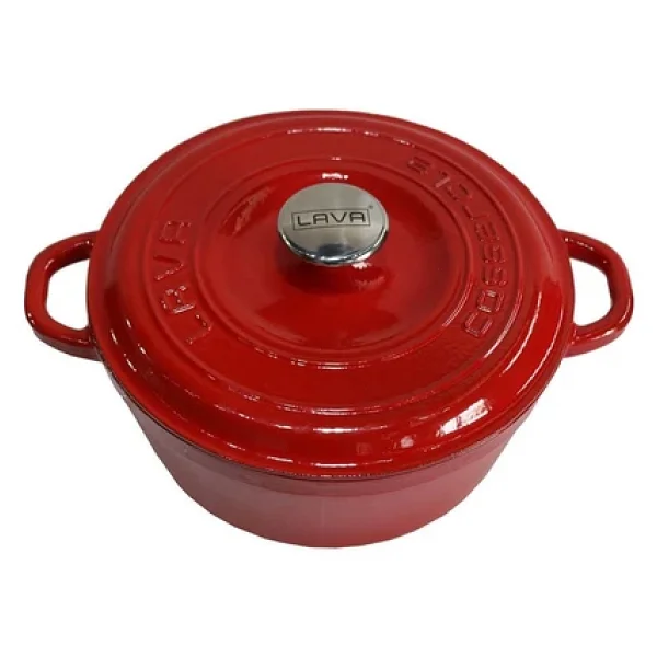 Lava New Heritage Yuvarlak Kırmızı 26 Cm Döküm Tencere - Görsel 6
