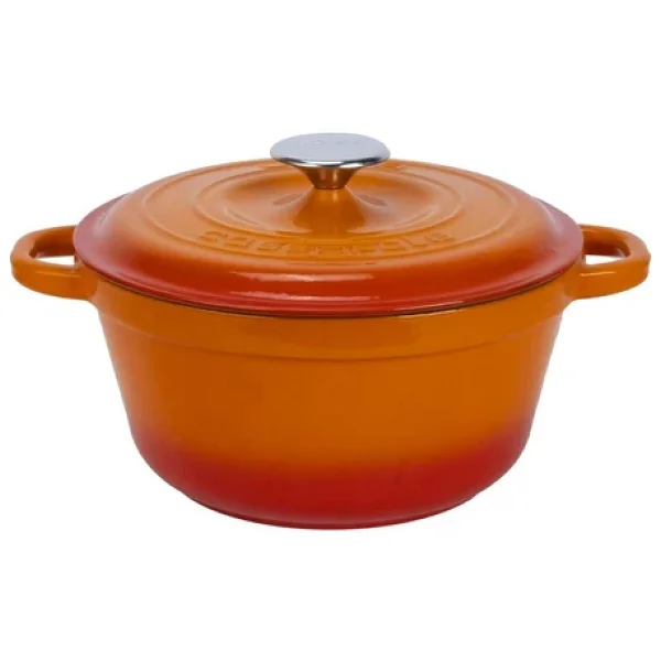 Lava New Heritage Yuvarlak Turuncu 24 cm Döküm Tencere - Görsel 8