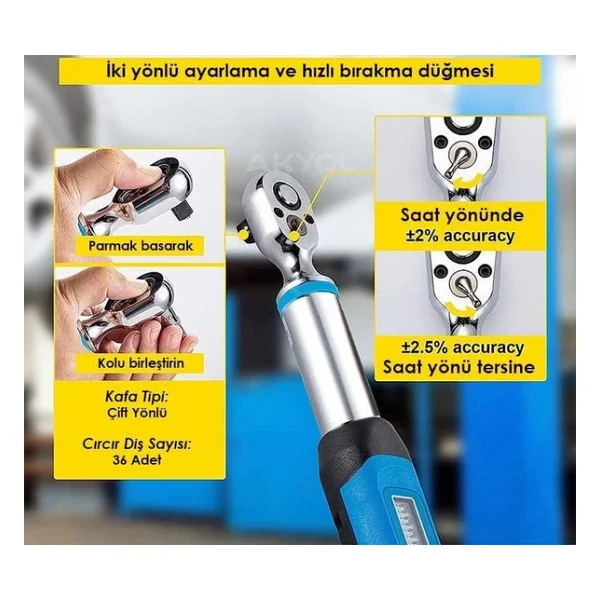 Loyka Awj4-0135 Cırcır Başlı Dijital Torkmetre 135nm - Görsel 7