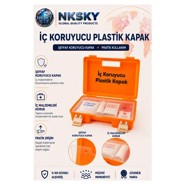Nksky Premium İlk Yardım Çantası Duvara Monte Ecza Dolabı İş Yeri Ofis Araç Ev İçin İlk Yardım Seti - Görsel 5