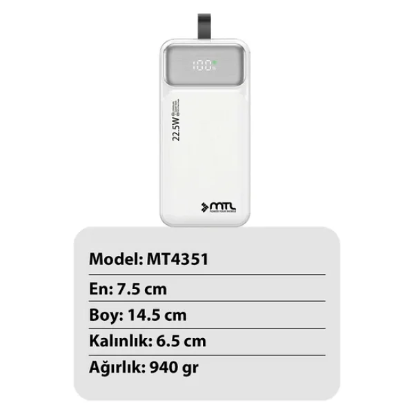 Mtl Mt4351 50000 mAh Hızlı Şarj Powerbank - Görsel 10