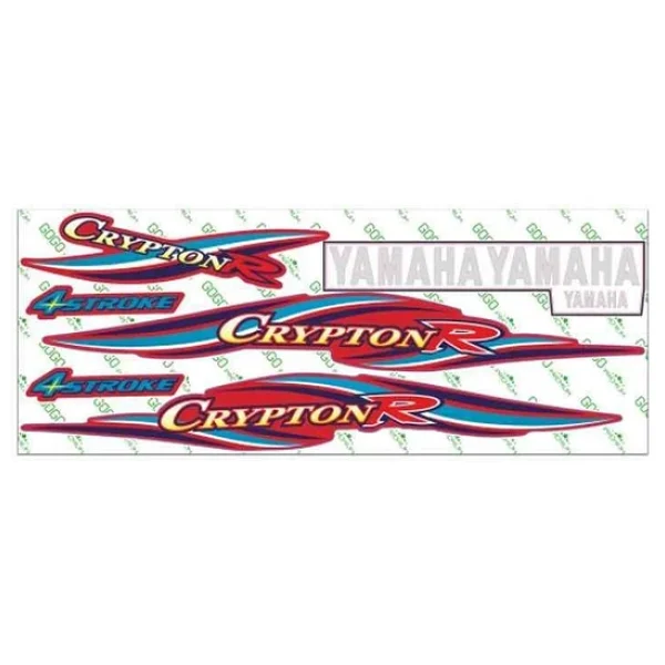 Yamaha Crypton 2005 - 2008 Uyumlu Kırmızı Sticker Set 001 - Görsel 3