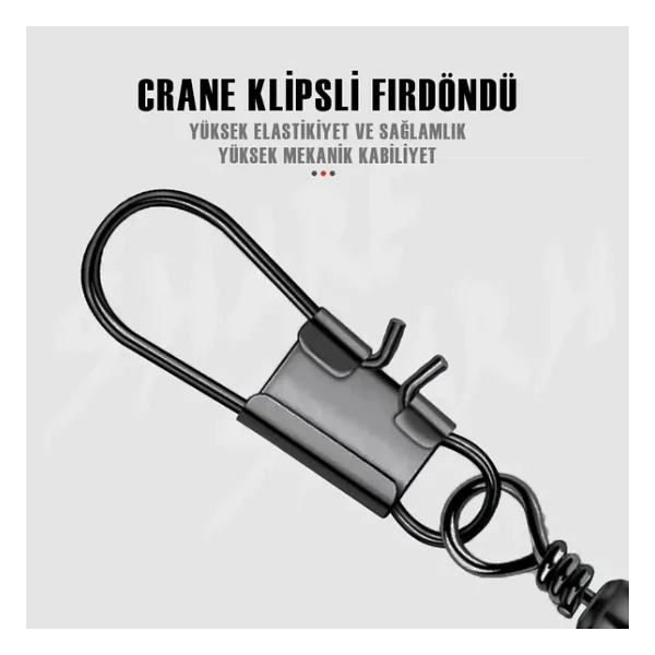 Protackle Crane Klipsli Fırdöndü 8'li No: 1/0 (Sw145) - Görsel 4