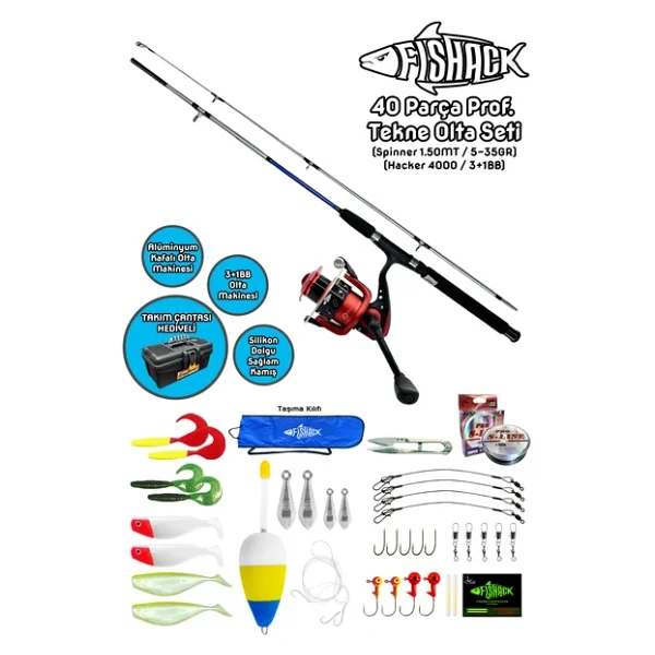Fishack 40 Parca Profesyonel Tekne Olta Seti - 1.50mt/3+1bb - Görsel 6