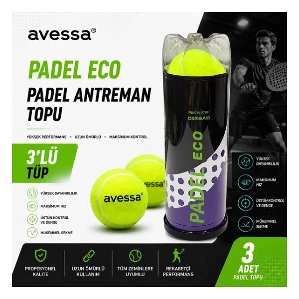 Avessa Padel-Eco Padel Antrenman Topu 3lü - Görsel 3