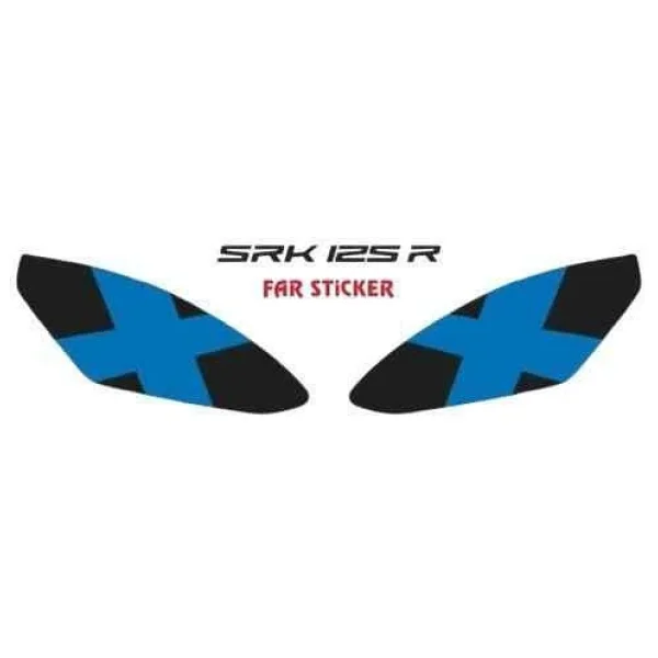 Rks Srk 125 R 2023 - 2025 Uyumlu Far Sticker Mavi X - Görsel 3