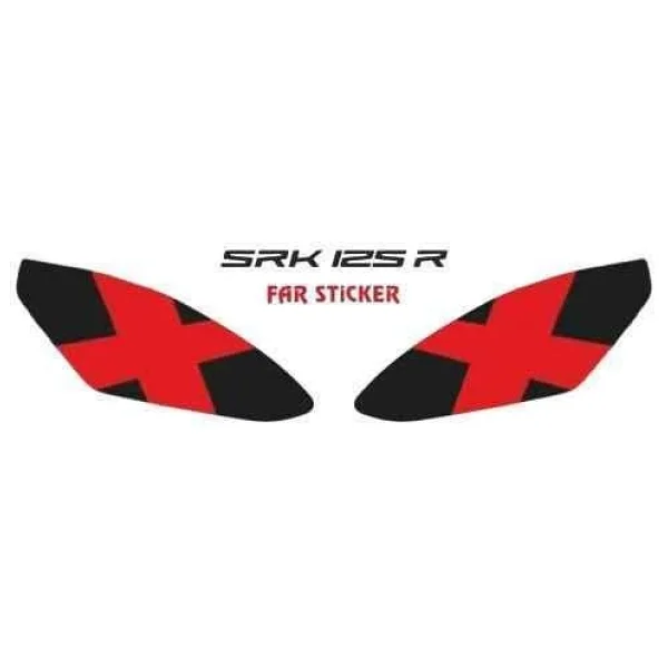 Rks Srk 125 R 2023 - 2025 Uyumlu Far Sticker Kırmızı X - Görsel 2