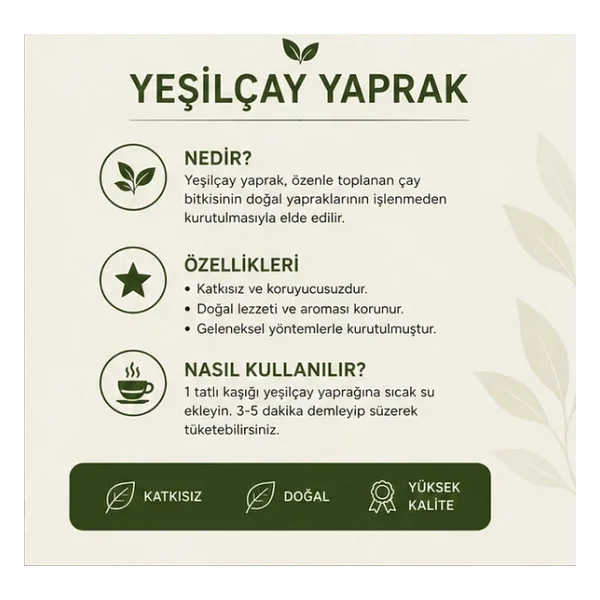 Yeşil Çay Yaprak - 1 Kg - Görsel 4