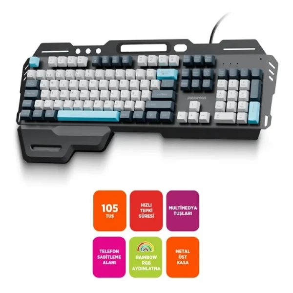 Polosmart Pgm38 RGB Kablolu Oyuncu Klavyesi - Görsel 7