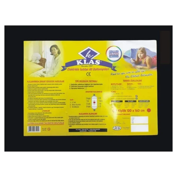 Klas Çift Kişilik Renkli Elektrikli Battaniye 120x160 Cm - Görsel 4