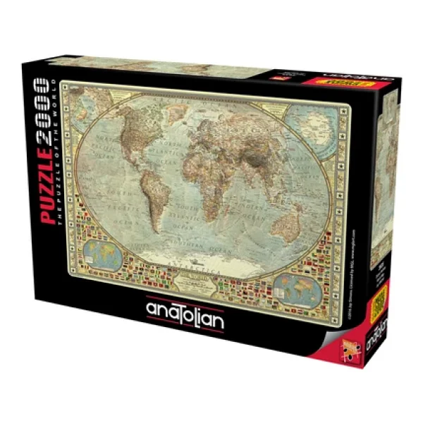 Anatolian Dünya Haritası Puzzle 2000 Parça 3935 - Görsel 3