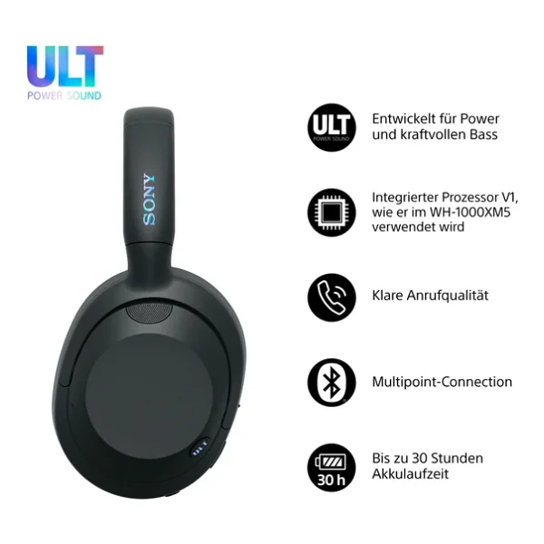 Sony Ult Wear Wh-Ult900n ANC Siyah Kulak Üstü Bluetooth Kulaklık - Görsel 4
