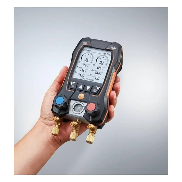 Testo 550s Akıllı Set - Kablosuz Kelepçe Sıcaklık Problarına Sahip Akıllı Dijital Manifold ( Hortum Seti Hariç ) - Görsel 5