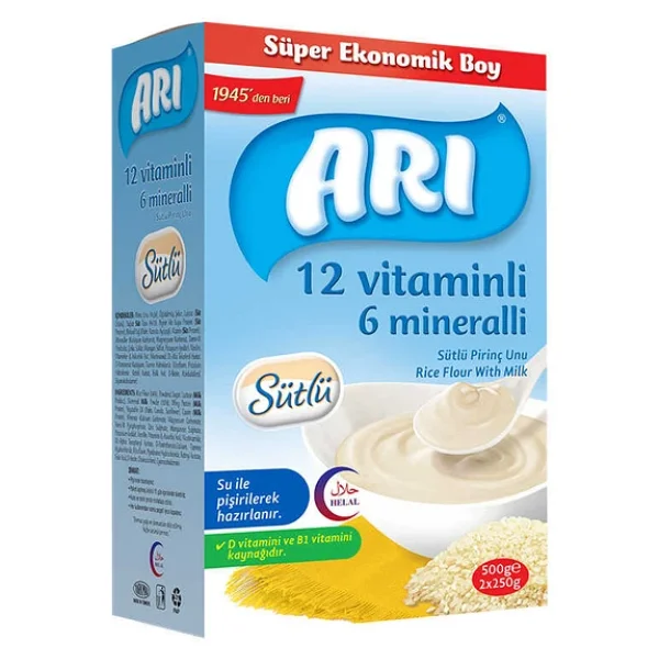 Arı Mama 12 Vitaminli 6 Mineralli Sütlü Pirinç Unu Kaşık Maması 500 Gr - Görsel 7