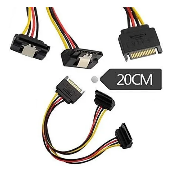 Sata Power HDD Güç Çoklayıcı 90 Derece Klipsli - Görsel 3