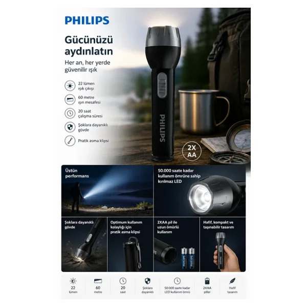 Philips El Feneri Sfl3175 Siyah - Görsel 5