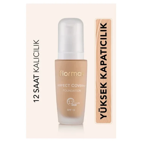 Flormar Perfect Coverage Yarı Parlak Bitişli Spf 15 101 Pastelle 30 Ml Likit Fondöten - Görsel 6