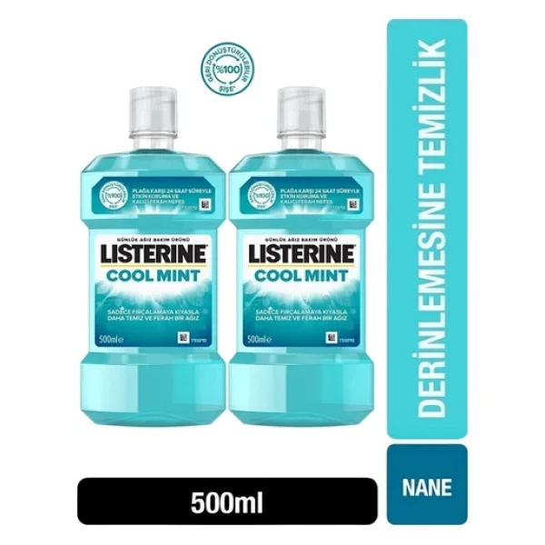 Listerine Cool Mint 500 Ml 2 Adet Gargara - Görsel 3