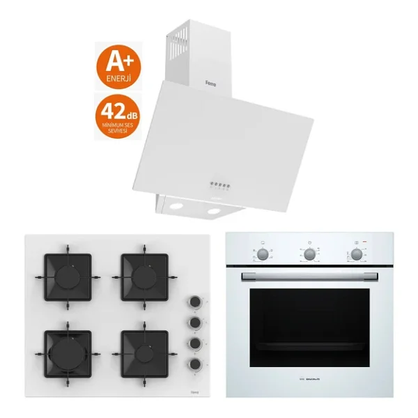Bosch & Ferre New Daylight 3 Lü Ankastre Set - Ultra Sessiz Davlumbaz - 42 Db ( Hbf011bv1t - Ss206 - D087-Sa) - Görsel 5
