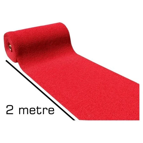 Colourmat Kaydırmaz Kaymaz Yolluk Karmaşık Halı Kıvırcık Paspas 1m X 15m (Kırmızı) - Görsel 5